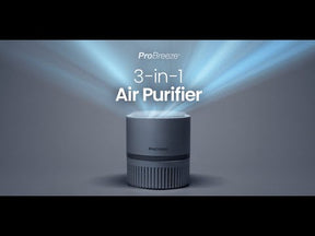 3-in-1 Mini Air Purifier with True HEPA Filter, Negative Ioniser and USB Adaptor