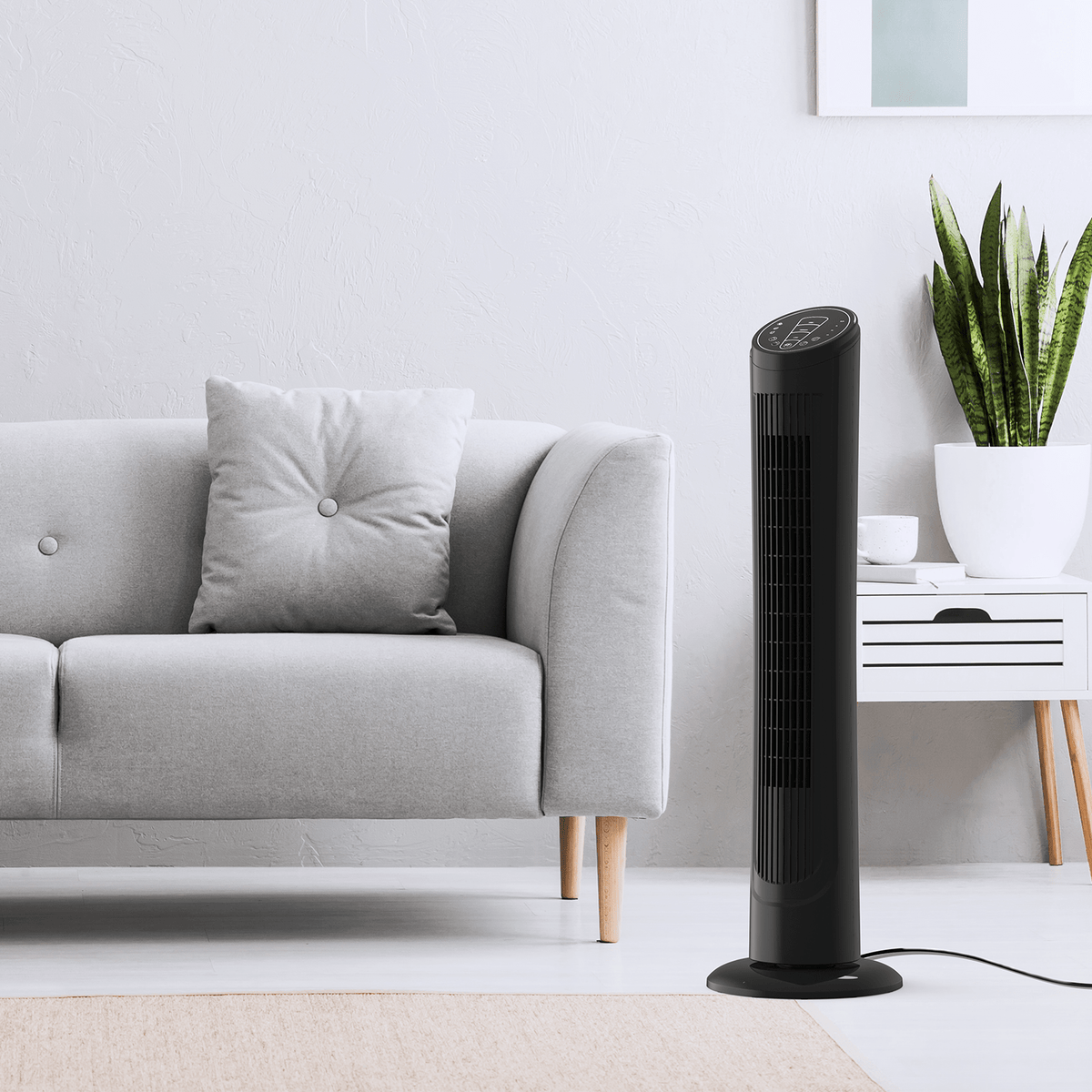 40" Oscillating Tower Fan with Remote – 3 Speeds, 3 Operational Modes and 7.5 Hour Timer